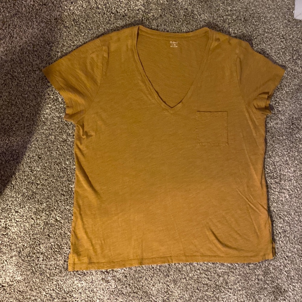 Madewell mustard v-neck